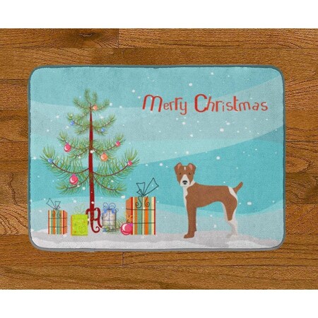 Carolines Treasures Rat Terrier Christmas Tree Machine Washable Memory Foam Mat CK3482RUG